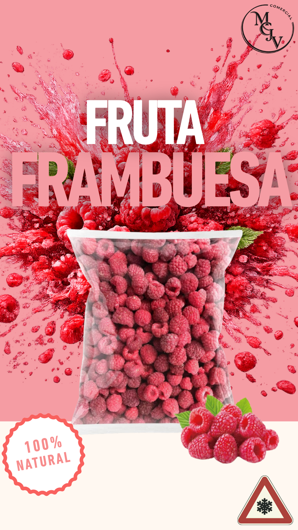Fruta Congelada Frambuesa Entera 1kg-3kg-5kg