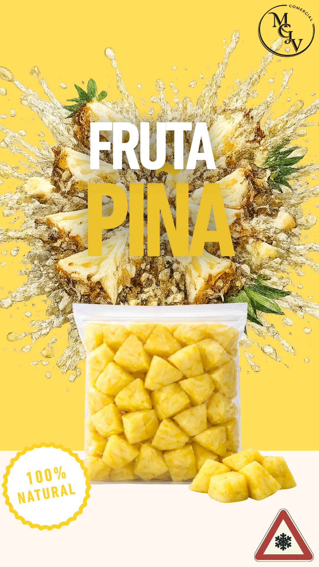 Fruta Congelada Piña en Trozos Congelada 1kg-3kg-5kg