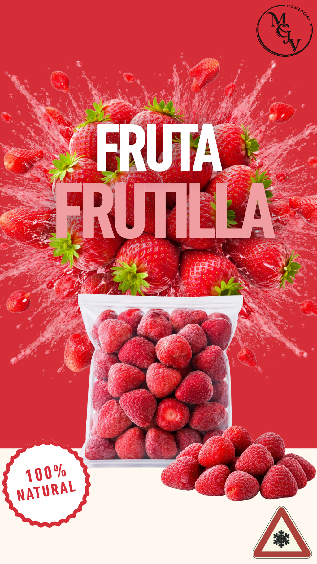 Fruta Congelada Frutilla 1kg 3kg 5kg