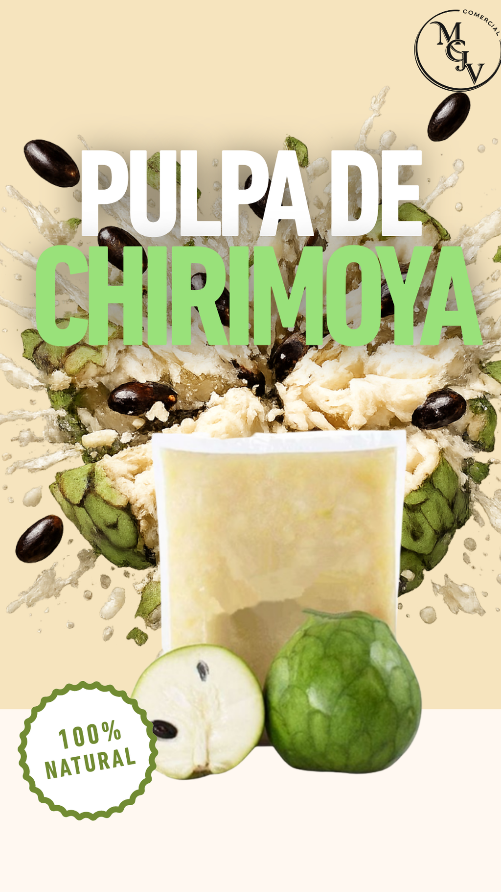 Pulpa De Chirimoya Congelada 1kg-3kg-5kg