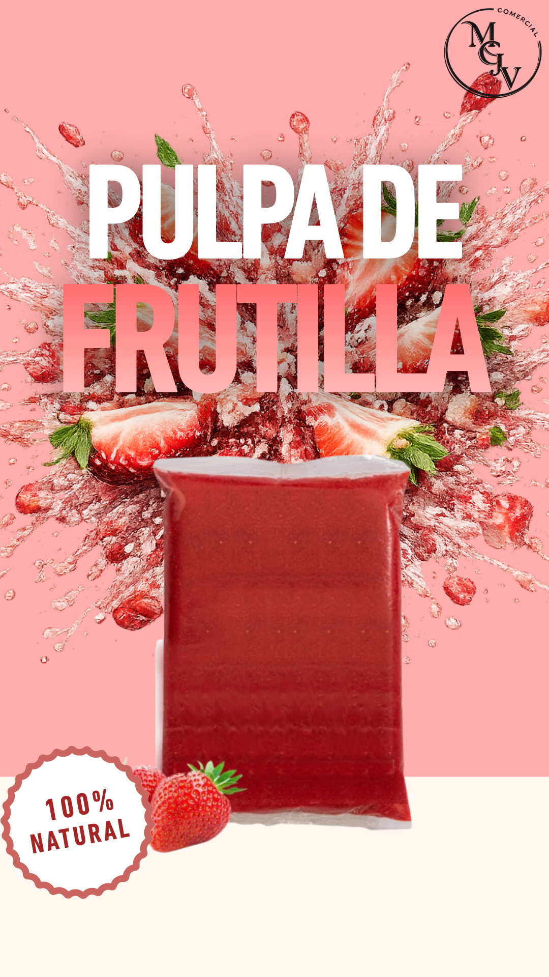Pulpa De Frutilla Congelada 1kg-3kg-5kg