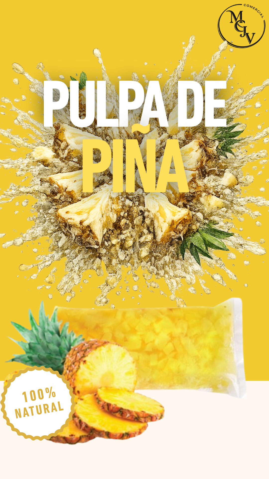 Pulpa de Piña Congelada 1kg-3kg-5kg