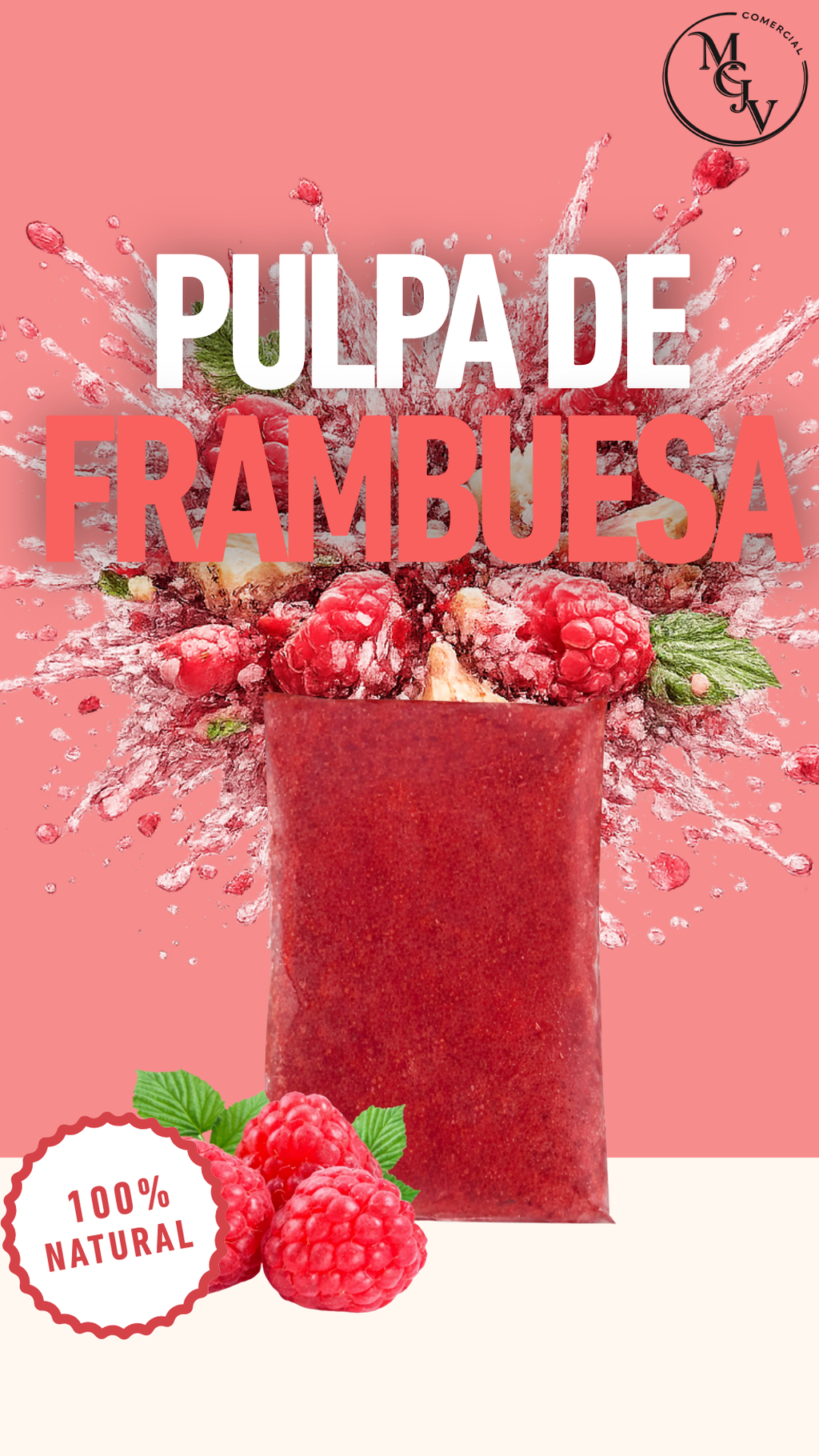 Pulpa De Frambuesa Congelada 1kg-3kg-5kg