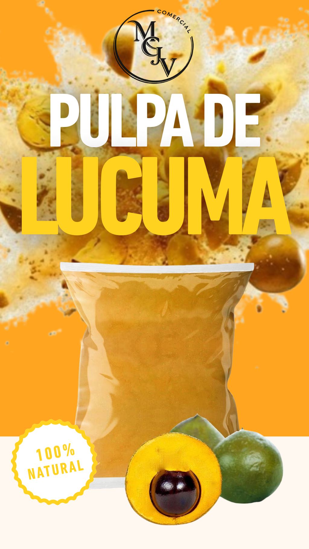 Pulpa de Lúcuma Congelada – 1 Kg- 3kg